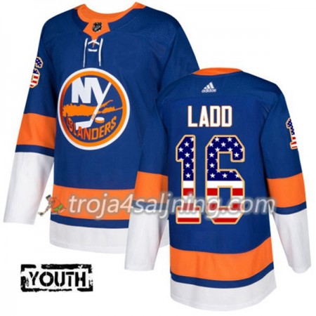 New York Islanders tröja Andrew Ladd 16 Adidas 2017-2018 Blå USA Flag Fashion Authentic - NHL Tröjor Barn